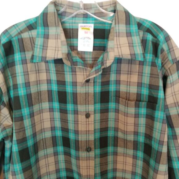 Burton DryRide Mens Poly Flannel Shirt Plaid Sz M Gorpcore Outdoor Snowboard Ski - Picture 2 of 7